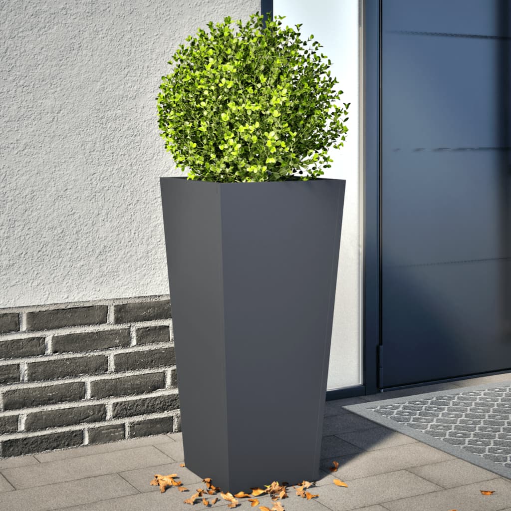 Vidaxx Pflanzgefäße 2 Stk. 35x35x75 cm Stahl Anthrazit