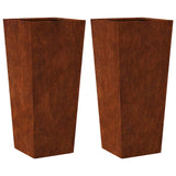 Vidaxx Pflanzgefäße 2 Stk. 35x35x75 cm wetterfester Stahl
