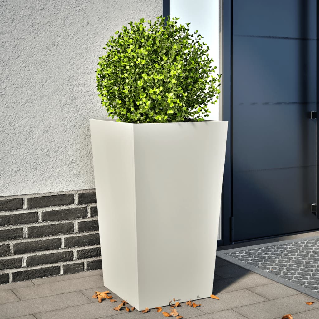 Vidaxx Pflanzgefäß 45x45x75 cm Stahl weiß