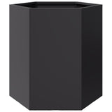 Vidaxx Pflanzgefäß Sechseck 46x40x45 cm Stahl schwarz