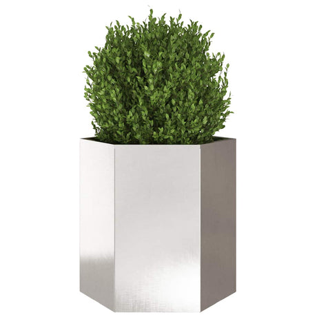 Vidaxx Pflanzgefäß Sechseck 46x40x45 cm Edelstahl