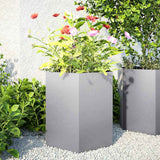 Vidaxx Pflanzgefäße 2 Stück Sechseck 46x40x45 cm verzinkter Stahl