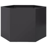 Vidaxx Pflanzgefäß Sechseck 69x60x45 cm Stahl schwarz