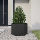 Vidaxx Pflanzgefäß Sechseck 69x60x45 cm Stahl schwarz