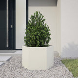 Vidaxx Pflanzgefäß Sechseck 69x60x45 cm Stahl weiß