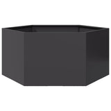 Vidaxx Pflanzgefäß Sechseck 104x90x45 cm Stahl schwarz