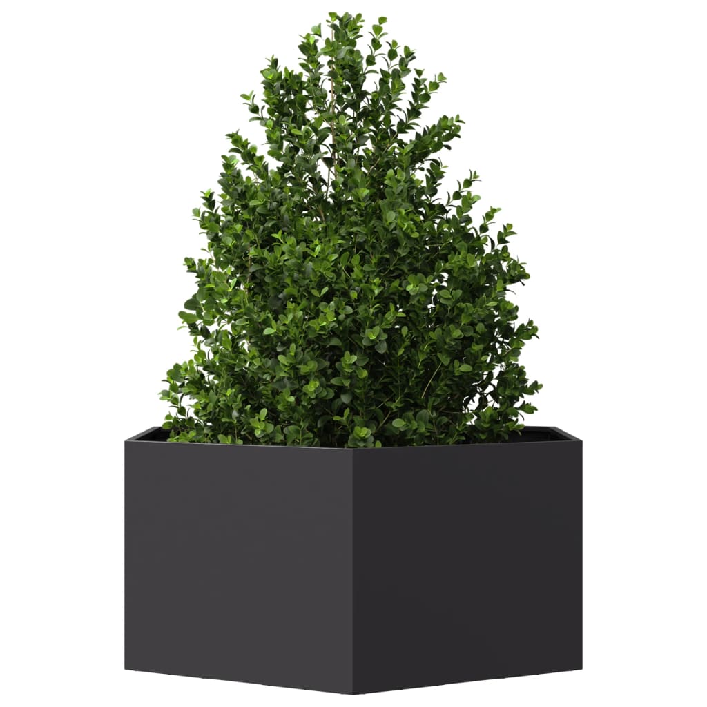 Vidaxx Pflanzgefäß Sechseck 104x90x45 cm Stahl schwarz