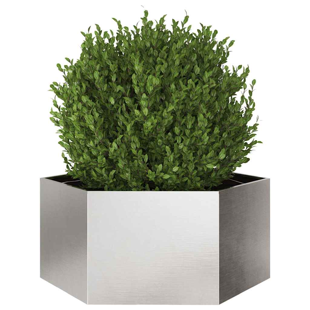 Vidaxx Pflanzgefäß Sechseck 104x90x45 cm Edelstahl