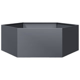 Vidaxx Pflanzgefäß Sechseck 138x120x45 cm Stahl Anthrazit