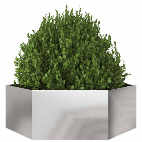Vidaxx Pflanzgefäß Sechseck 138x120x45 cm Edelstahl