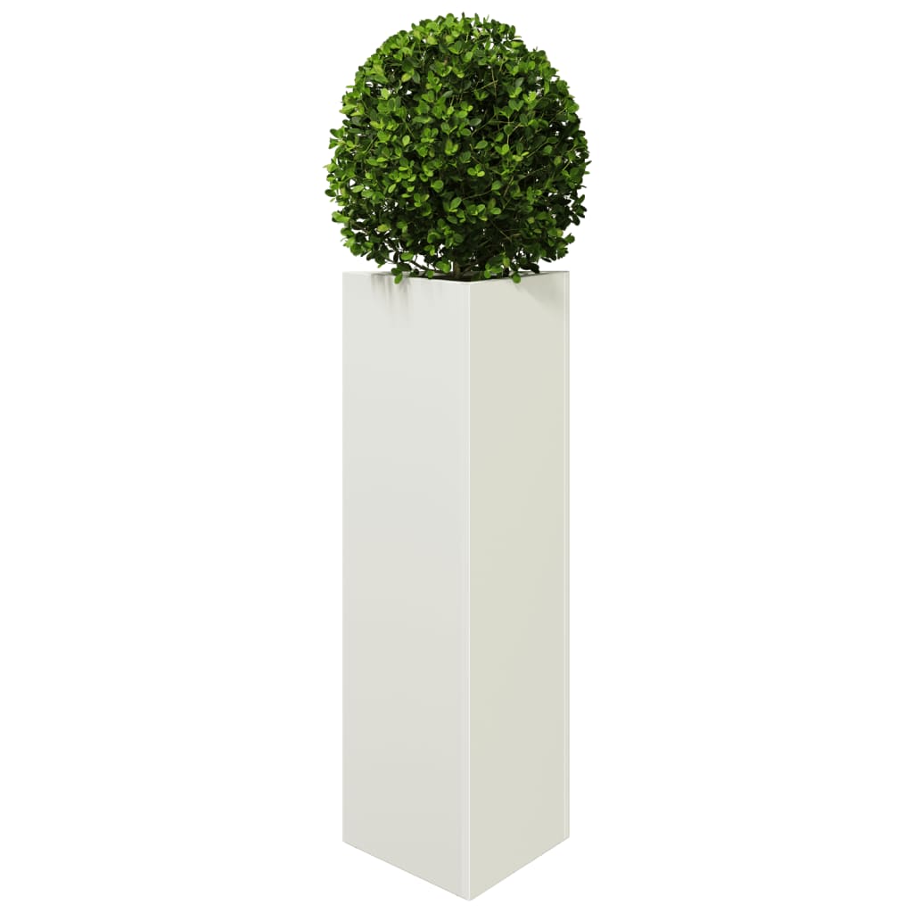 Vidaxx Pflanzgefäß Dreieck 30x26x75 cm Stahl weiß