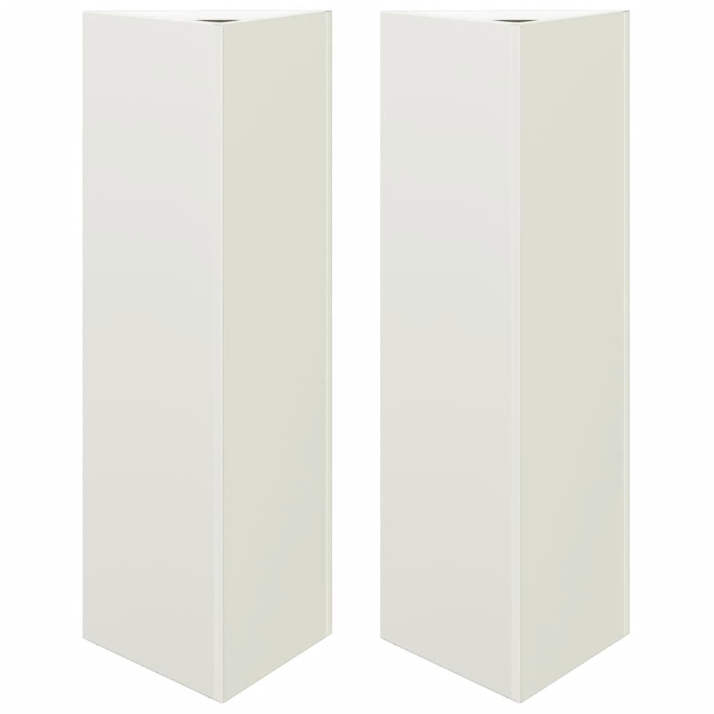 Vidaxx Pflanzgefäße 2 Stk. Dreieck 30x26x75 cm Stahl weiß