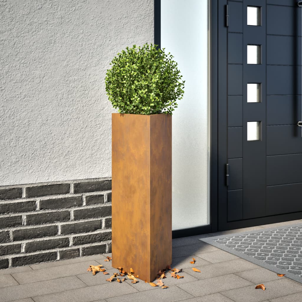 Vidaxl plantenbak driehoekig 30x26x75 cm weervast staal