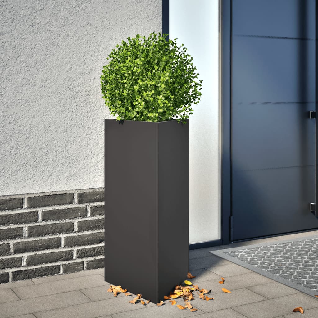 Vidaxx Pflanzgefäß Dreieck 40x34,5x70 cm Stahl schwarz
