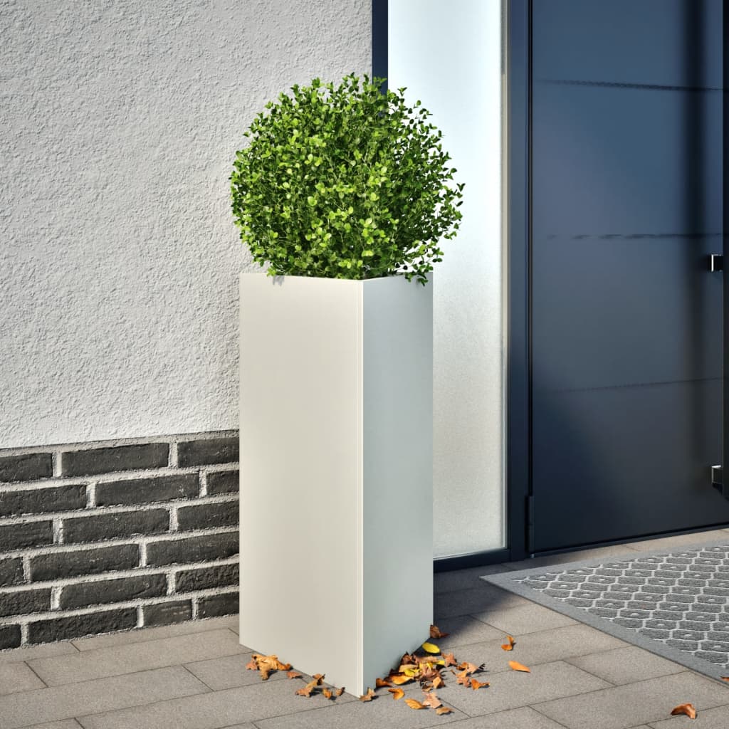Vidaxx Pflanzgefäß Dreieck 40x34,5x70 cm Stahl weiß