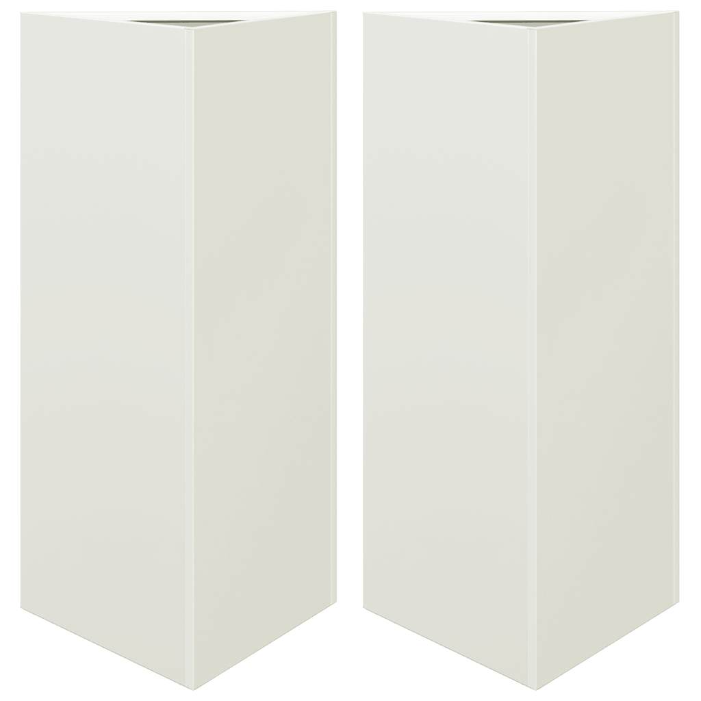 Vidaxx Pflanzgefäße 2 Stk. Dreieck 40x34,5x70 cm Stahl weiß