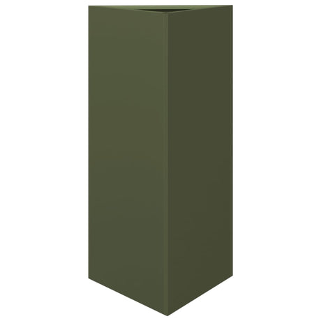 Vidaxx Pflanzgefäß Dreieck 40x34,5x70 cm Stahl olivgrün