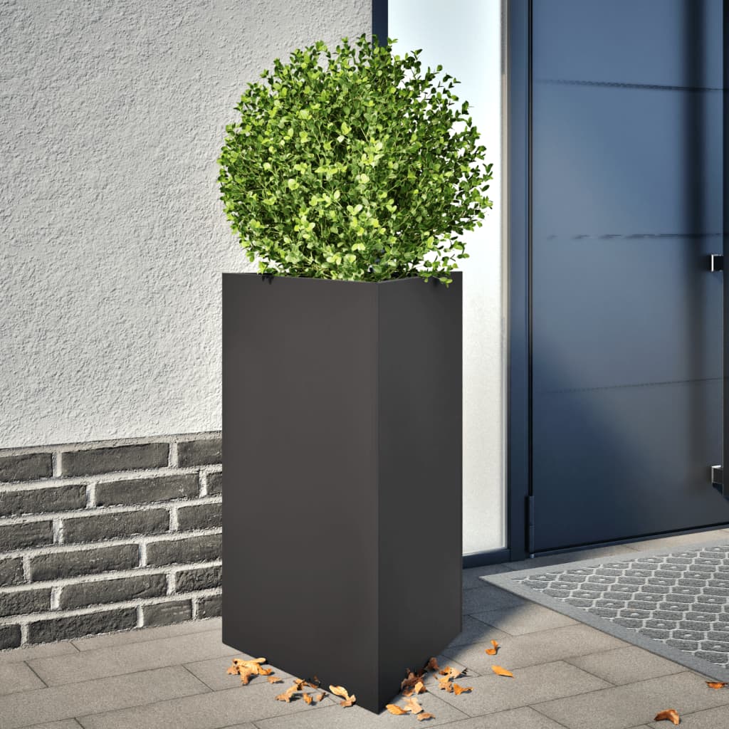Vidaxx Pflanzgefäß Dreieck 50x43x75 cm Stahl schwarz