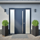 Vidaxx Pflanzgefäße 2 Stk. Dreieck 50x43x75 cm Stahl schwarz