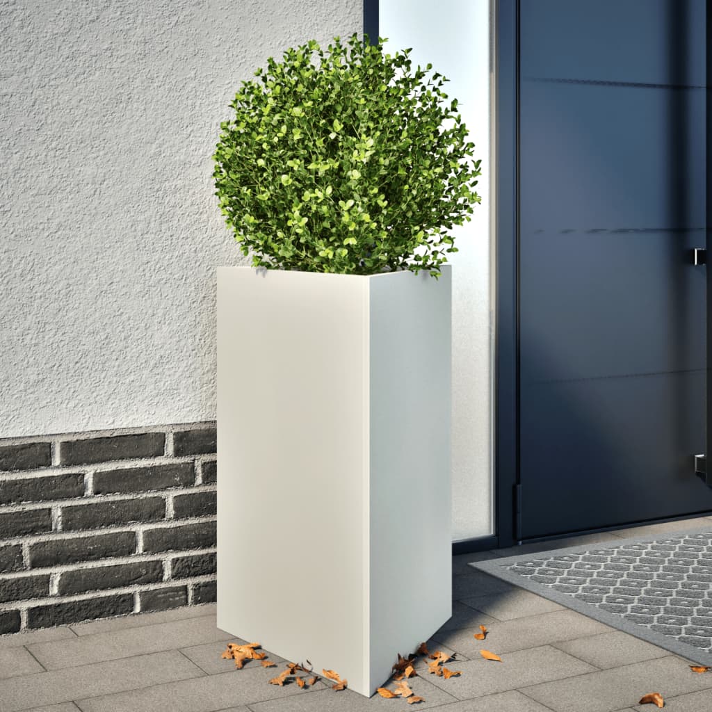 Vidaxx Pflanzgefäß Dreieck 50x43x75 cm Stahl weiß