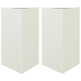 Vidaxx Pflanzgefäße 2 Stk. Dreieck 50x43x75 cm Stahl weiß