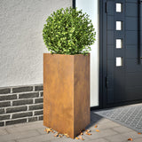 Vidaxl plantenbak driehoekig 50x43x75 cm weervast staal