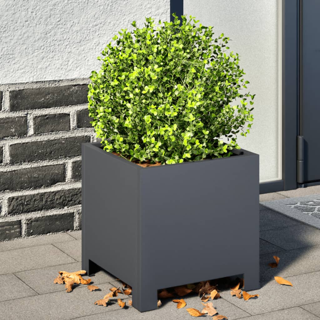 Vidaxx Pflanzgefäße 2 Stk. 30x30x30 cm Stahl Anthrazit