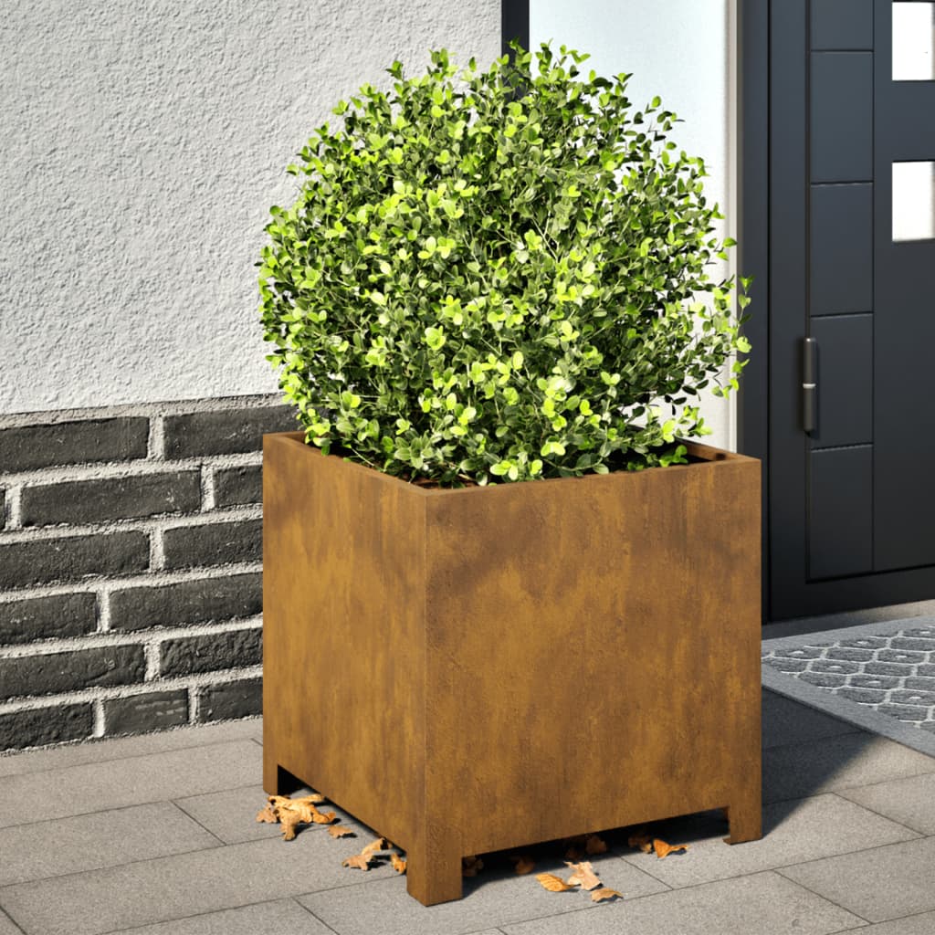 Vidaxl plantenbak 40x40x40 cm weervast staal