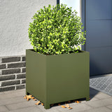 Vidaxx Pflanzgefäß 50x50x50 cm Stahl olivgrün