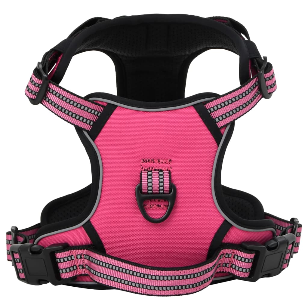 VidaXL Hundegeschirr mit reflektierenden Streifen, verstellbar, S, Rosa