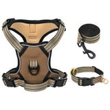 VidaXL Hundegeschirr mit Leine und Halsband verstellbar s braun