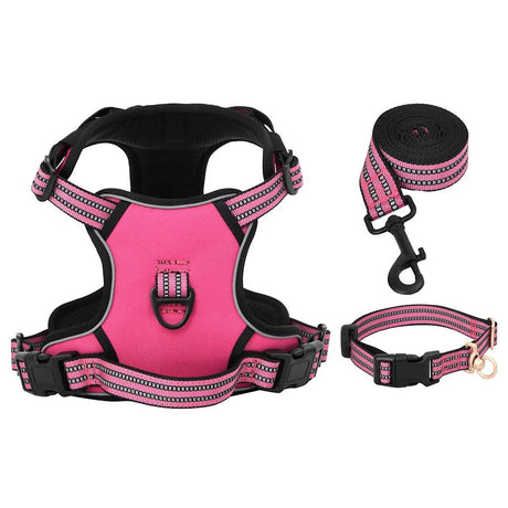VidaXL Hundegeschirr mit Leine und Halsband verstellbar in Rosa