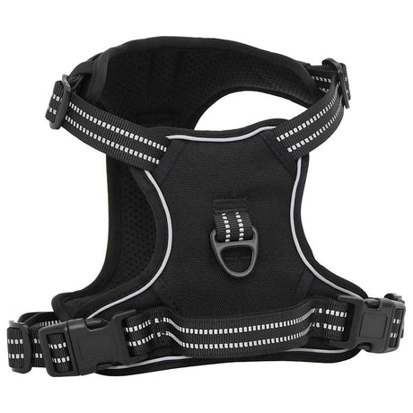 VidaXL Hundegeschirr mit Leine und Halsband verstellbar l schwarz