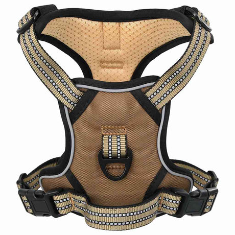 Vidaxl Hundegeschirr mit Leine und Halsband verstellbar l braun