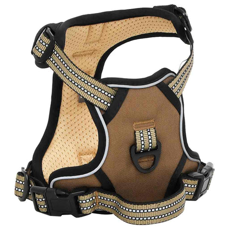 Vidaxl Hundegeschirr mit Leine und Halsband verstellbar l braun