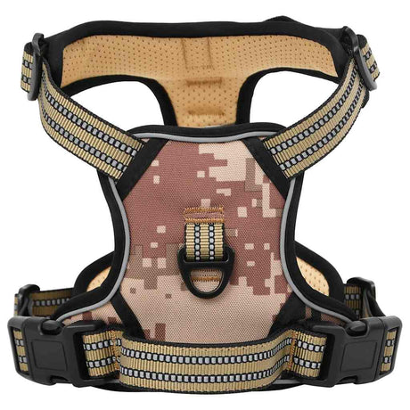 Vidaxl Hundegeschirr, Leine und Halsband, verstellbar, XL, Tarnbraun