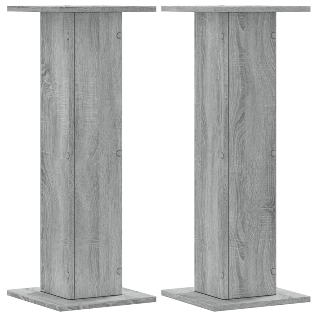 VidaXL Lautsprecherständer 2 Stk. 30x30x80 cm verarbeitetes Holz, graues Sonoma
