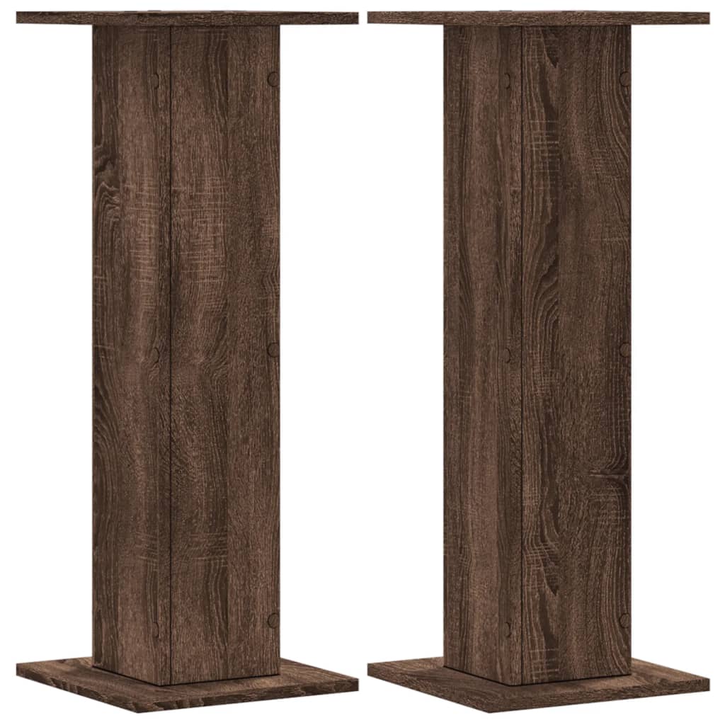 Vidaxx Lautsprecherständer 2 Stück 30x30x80 cm verarbeitetes Holz braune Eiche