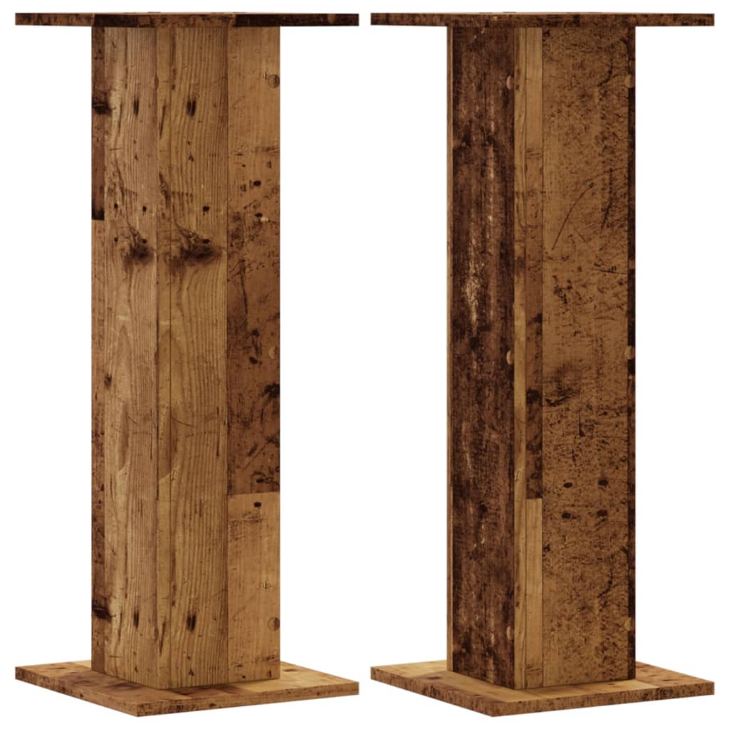 VidaXL Speakerstandaards 2 st 30x30x80 cm bewerkt hout oud houtkleurig