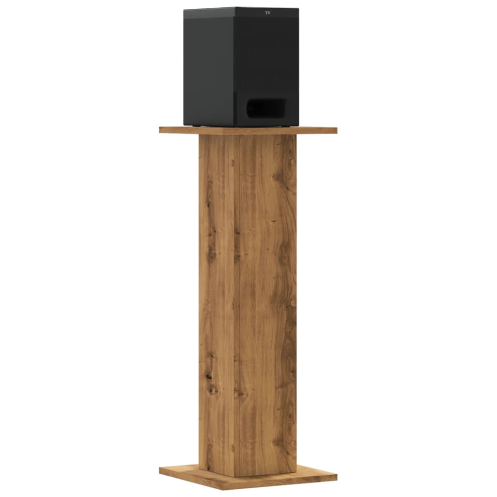 VidaXL Lautsprecherständer 2 Stück 30x30x80 cm Holz, handwerklich eichenfarben