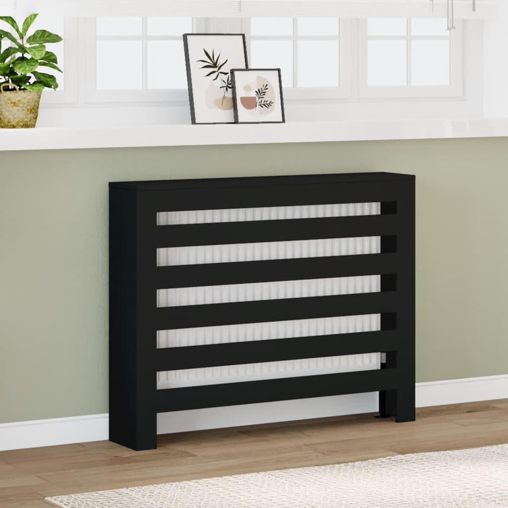 Vidaxl Radiatorom Construction 104x20x82 cm forarbejdet træ sort