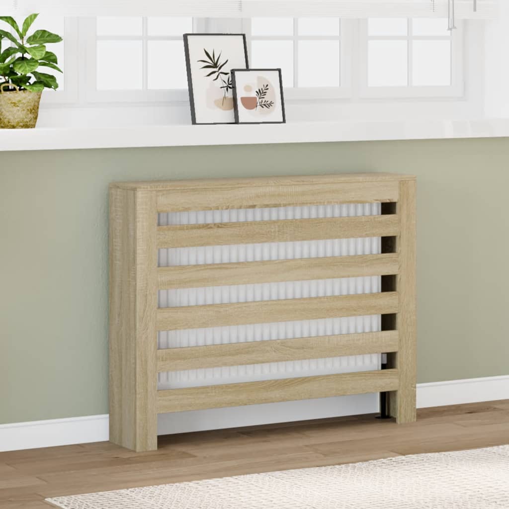 VIDAXL -Radiatorkonstruktion 104x20x82 cm verarbeitetes Holz Sonoma Eiche gefärbt