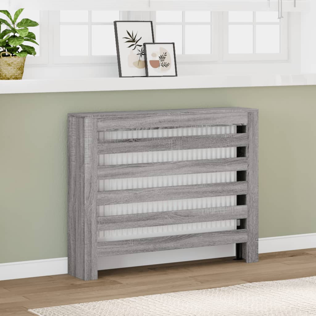 VIDAXL -Radiatorkonstruktion 104x20x82 cm verarbeitetes Holzgrau Sonoma -Eiche