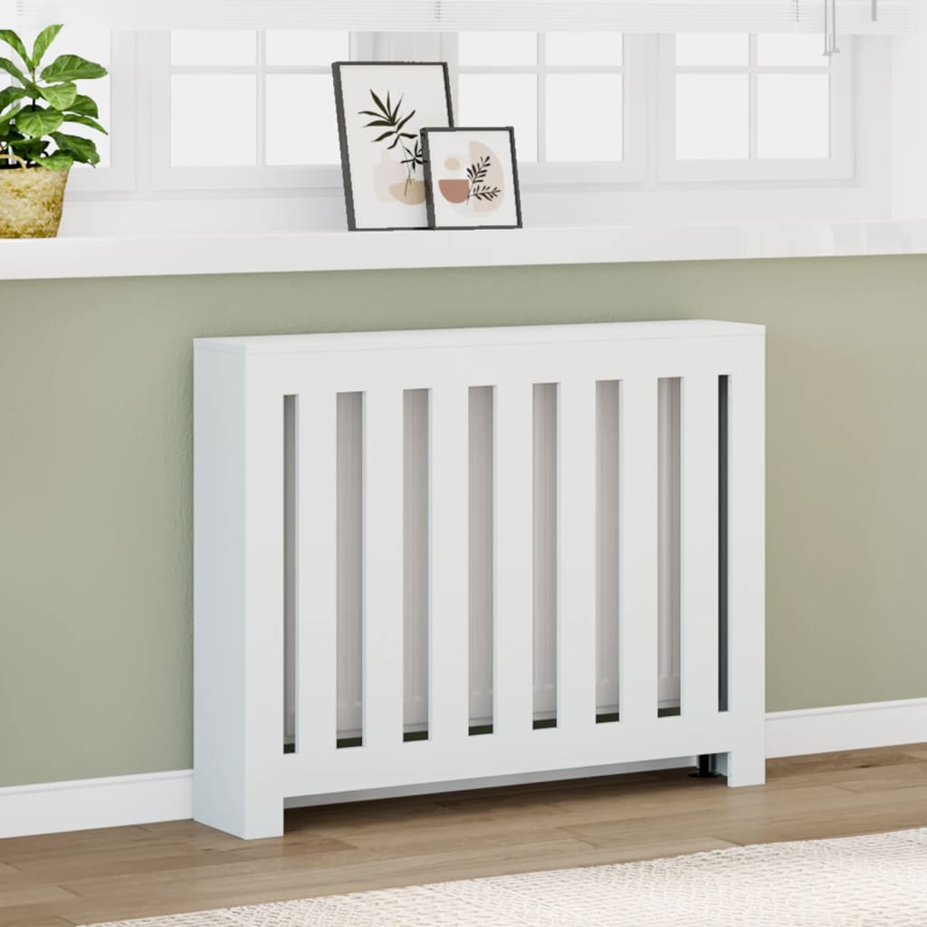 VIDAXL -Radiatorkonstruktion 104x20x82 cm verarbeitetes Holz weiß