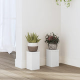 VidaXL Pflanzenständer 2 Stück 10x10x18 cm Holzwerkstoff weiß