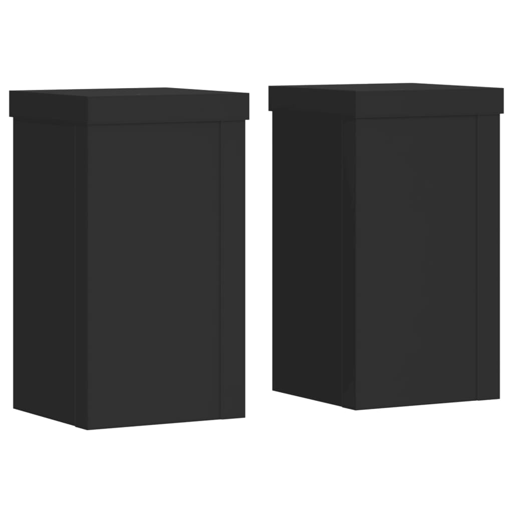 VidaXL Pflanzenständer 2 Stück 10x10x18 cm verarbeitetes Holz schwarz