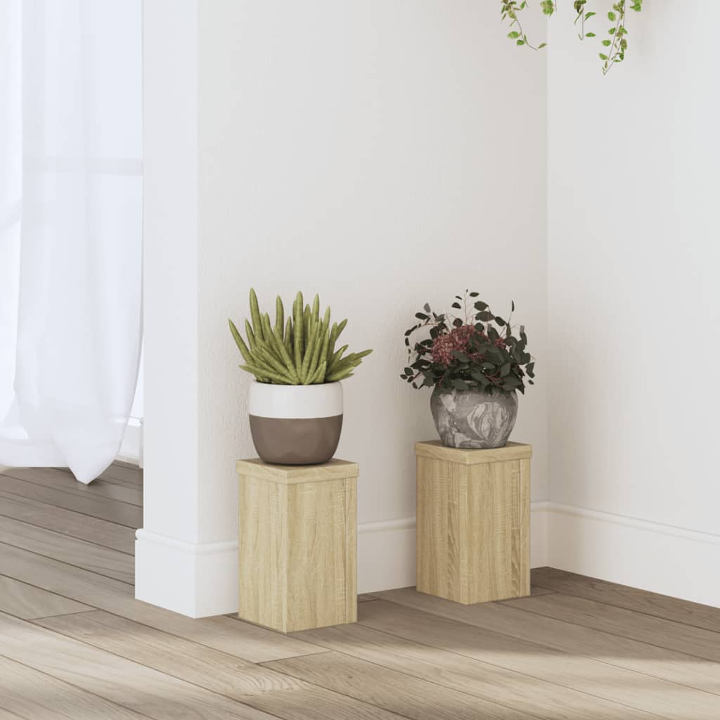 Vidaxx Pflanzenständer 2 Stück 10x10x18 cm Holzwerkstoff Sonoma-Eiche