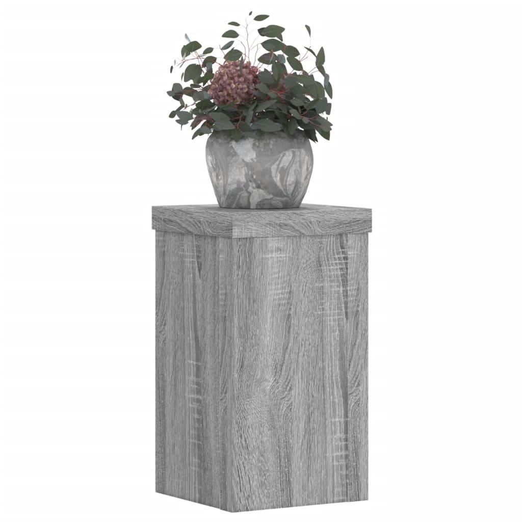 Vidaxl plantenstandaards 2 st 10x10x18 cm bewerkt hout grijs sonoma