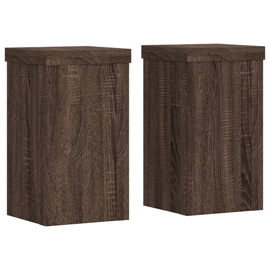 Vidaxx Pflanzenständer 2 Stück 10x10x18 cm verarbeitetes Holz braune Eiche