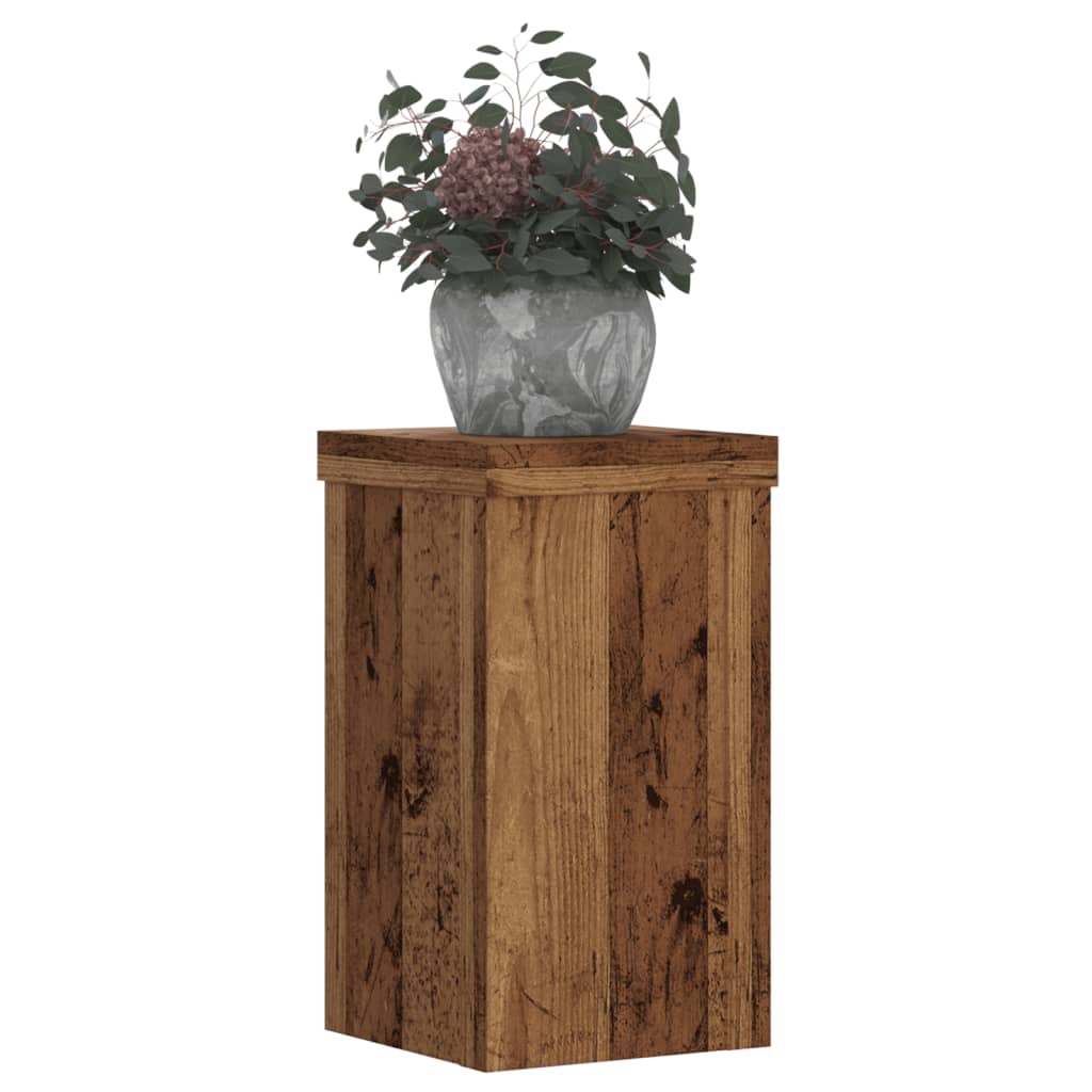 VidaXL Pflanzenständer 2 Stück 10x10x18 cm behandeltes Holz, altholzfarben